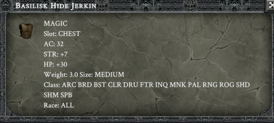 BASILISK HIDE JERKIN item card